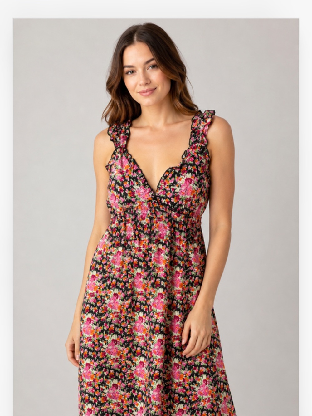 Floral Ruffle Strap Sundress